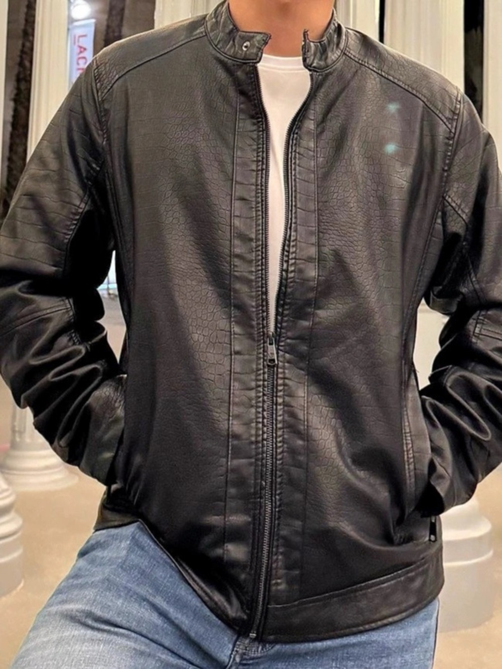 Fried Design G.2015 NYC Men's Black Faux Leather Jacket Size:Large